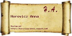 Horovicz Anna névjegykártya